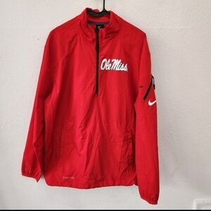 Nike Ole Miss Pullover Mens Small Storm Fit Half Zip Jacket Red